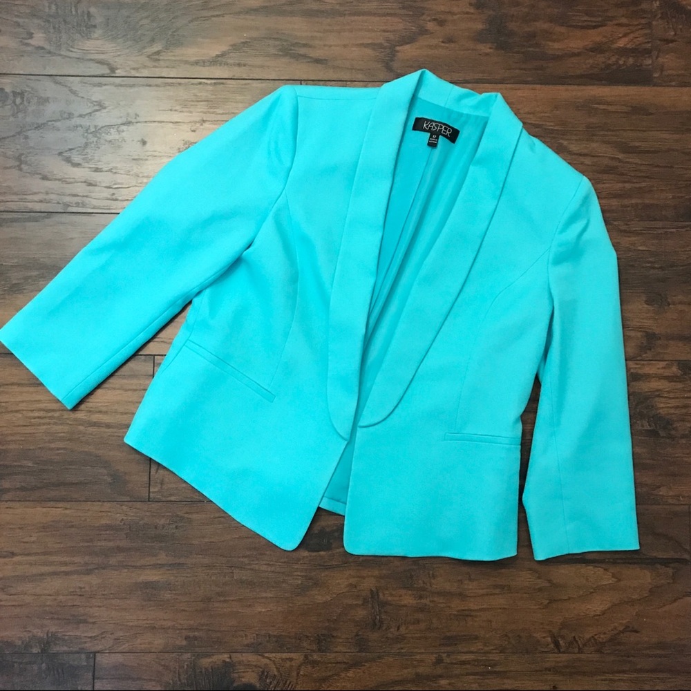 Kasper 3/4 sleeve open front blazer